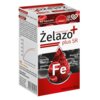 Opakowanie suplementu diety "Żelazo Plus SR" marki Wega Farm zawiera 60 kapsułek i ma grafikę przedstawiającą czerwone krwinki oraz napis "Fe" na tle kropli krwi. Na opakowaniu widoczne są informacje o składnikach, takich jak witamina B6, witamina B12, witamina C i kwas foliowy, oraz masa netto 46 g.