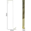 Złoty wieszak o długości 29 cm, szerokości 2 cm i głębokości 4,5 cm, przeznaczony do dekoracji świątecznych. Produkt ma prosty, elegancki design z haczykiem na końcu.
