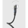 Czarny kabel USB-C do USB-C z kątową wtyczką, posiada plecioną osłonę i podświetlenie na złączu. Nad wtyczką widoczna jest strzałka wskazująca możliwość obrotu.