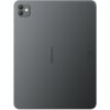 Szary tablet z logo "Blackview" na środku tylnej obudowy, z podwójnym aparatem i lampą błyskową w rogu. Na dole widoczne są drobne oznaczenia techniczne.