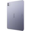 Fioletowy tablet z widocznym logo "Blackview" na tylnej obudowie, posiada podwójny aparat z lampą błyskową w rogu. Na obudowie znajdują się także drobne napisy i symbole certyfikacyjne.