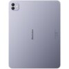 Fioletowy tablet z widocznym logo "Blackview" na środku tylnej obudowy oraz podwójnym aparatem w lewym górnym rogu. Na dole znajduje się napis "Designed by Blackview Assembled in China" oraz symbole certyfikacyjne.
