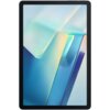 Tablet z dużym ekranem wyświetlający abstrakcyjną grafikę w odcieniach niebieskiego, zielonego i żółtego. Ramka urządzenia jest cienka i ciemna.