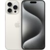 Na zdjęciu widoczny jest biały smartfon z trzema obiektywami aparatu i logo w kształcie nadgryzionego jabłka. Ekran urządzenia wyświetla abstrakcyjny wzór w odcieniach szarości.