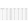 Tabela przedstawia wymiary drzwi prysznicowych w milimetrach, z kolumnami oznaczonymi jako: "Rozmiar drzwi", "A (mm)", "X (mm)", "B (mm)", "D (mm)", "E (mm)", "H (mm)". Wartości w tabeli zaczynają się od 60 i kończą na 100 dla "Rozmiar drzwi", a wszystkie
