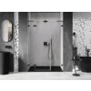 Mexen Lunar L drzwi prysznicowe uchylne lewe 160 cm, transparent, czarne - 834SL-160-050-70-00-L Gwarancja 24 miesiące