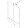 Schematyczny rysunek przedstawia dwuskrzydłowy, rozsuwany parawan nawannowy o wymiarach 1700 x 1500 mm, z oznaczeniami wymiarów 880 mm i 825 mm oraz uchwytem na jednym ze skrzydeł. Produkt ma wykończenie w kolorze grafitowym i chromowanym.