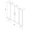 Schemat przedstawia dwuskrzydłowy, rozsuwany parawan nawannowy o wymiarach 140 x 150 cm, z oznaczeniami wymiarów: 405 mm, 350 mm i 1500 mm. Na rysunku widoczne są uchwyty oraz elementy montażowe.