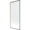 Przedstawiony jest parawan nawannowy o wymiarach 80 x 150 cm z czarną ramką i elementami w kolorze miedzi szczotkowanej. Produkt ma prostokątny kształt i minimalistyczny design.