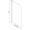 Na zdjęciu znajduje się schematyczny rysunek parawanu nawannowego o wymiarach 1400 mm wysokości i 700/750/800 mm szerokości. Produkt jest oznaczony jako "Mexen Felix parawan nawannowy 1-skrzydłowy 70 x 140 cm, transparent, czarny - 890-070-001-70-00".