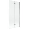 Przezroczysty, dwuskrzydłowy parawan nawannowy z chromowanymi elementami mocującymi. Produkt oznaczony jako "Mexen Mist parawan nawannowy 2-skrzydłowy prawy 90 x 150 cm, transparent, chrom - 8A9-090-002-01-00-P".