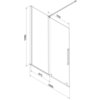 Schemat przedstawia dwuskrzydłowy, rozsuwany parawan nawannowy o wymiarach 1800 x 1500 mm, z oznaczeniami długości 930 mm i 875 mm. Produkt ma wykończenie w kolorze gun gray szczotkowany, a na rysunku widoczny jest uchwyt oraz elementy montażowe.