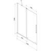 Schemat techniczny przedstawia dwuskrzydłowy, rozsuwany parawan nawannowy o wymiarach 130 x 150 cm, z oznaczeniami wymiarów: 680 mm i 625 mm. Produkt wykonany jest z materiału o wykończeniu szron i nikiel szczotkowany.