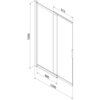 Schematyczny rysunek przedstawia dwuskrzydłowy, przesuwny parawan nawannowy o wymiarach 120 x 150 cm, z zaznaczonymi wymiarami 613 mm i 685 mm. Produkt jest opisany jako "Mexen Fox parawan nawannowy 2-skrzydłowy przesuwny 120 x 150 cm, transparent, biały - 891-120-002-20-00".
