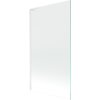 Przezroczysty parawan nawannowy o wymiarach 100 x 150 cm z białą ramą, oznaczony jako "Mexen Next L parawan nawannowy 1-skrzydłowy 100 x 150 cm, transparent, biały - 895-100-000-03-00-20". Produkt ma prostą, minimalistyczną konstrukcję.