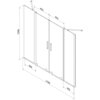 Schemat przedstawia dwuskrzydłowy, rozsuwany parawan nawannowy o wymiarach 1700 x 1500 mm, z oznaczeniami wymiarów: 455 mm, 400 mm oraz 1700 mm. Na rysunku widoczne są uchwyty oraz elementy montażowe.