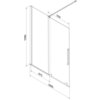 Schemat przedstawia dwuskrzydłowy, rozsuwany parawan nawannowy o wymiarach 180 x 150 cm, z oznaczeniami długości 930 mm i 875 mm. Produkt wykonany jest w kolorze grafitowym z niklem szczotkowanym, a jego numer to 896-180-000-41-97.