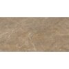 Zdjęcie przedstawia płytkę podłogowo-ścienną o wymiarach 120 x 60 cm z połyskiem, w odcieniach brązu z delikatnymi, jasnymi żyłkami. Produkt to "Mexen Nairobi Natural gres szkliwiony rekt. G1, TL160-120-060-02".