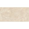 Płytka podłogowo-ścienna o wymiarach 120 x 60 cm z połyskiem, w kolorze beżowym z delikatnym wzorem przypominającym naturalny kamień. Powierzchnia jest gładka, z subtelnymi żyłkami i tonalnymi przejściami.