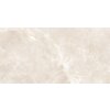 Płytka podłogowo-ścienna o wymiarach 120 x 60 cm z jasnym, beżowym wzorem przypominającym naturalny kamień, z delikatnymi, nieregularnymi żyłkami. Produkt: "Mexen Visby Crema gres szkliwiony rekt. G1, carving - TL428-120-060-04".