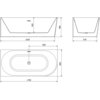 Rysunek techniczny przedstawia wymiary wanny wolnostojącej narożnej, z widokiem z boku, z góry i z przodu. Wymiary to 1700 x 800 mm, z dodatkowymi oznaczeniami 1620 mm, 850 mm, 670 mm, 580 mm i 450 mm.