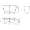 Rysunek techniczny przedstawia wannę wolnostojącą o wymiarach 1700 x 750 mm, z widocznymi oznaczeniami wymiarów: 1160 mm, 720 mm, 450 mm, 1140 mm, 670 mm i 420 mm. Na rysunku widoczne są trzy widoki: z przodu, z góry i z boku.