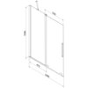 Schemat techniczny przedstawia dwuskrzydłowy, rozsuwany parawan nawannowy o wymiarach 100 x 150 cm. Na rysunku widoczne są wymiary: 530 mm, 475 mm oraz 1000 mm.