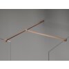 Na zdjęciu widoczna jest ścianka prysznicowa Walk-in o wymiarach 140 x 80 cm z przezroczystego szkła o grubości 10 mm, z elementami w kolorze miedzi szczotkowanej. Produkt to "Mexen Kioto-X ścianka prysznicowa Walk-in 140 x 80 cm, transparent 10 mm, miedź szczotkowana - 800-140-202-65-00-080-X".