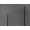 Na zdjęciu znajduje się ścianka prysznicowa typu walk-in o wymiarach 130 x 85 x 40 cm, wykonana z transparentnego szkła i wykończona w kolorze gun metal. Na ramie widoczne jest logo "Mexen".