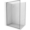 Przedstawiono ściankę prysznicową typu walk-in z ramką w kolorze gun gray szczotkowanym, o wymiarach 60 x 202 cm, wykonaną z przezroczystego szkła o grubości 8 mm. Ścianka jest umieszczona w narożniku z białymi, marmurowymi płytkami.