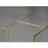 Złota szczotkowana ścianka prysznicowa z ramką, wykonana z przezroczystego szkła o grubości 10 mm, przedstawiona na szarym tle. Produkt ma wymiary 160x110 cm i jest oznaczony numerem 800-160-202-04-55-110-XF.