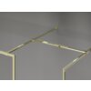 Złota ramka prysznicowa z przezroczystą ścianką, widoczna na szarym tle. Produkt to "Mexen Kioto-F ścianka prysznicowa Walk-in z ramką 130 x 85 cm, transparent 8 mm, złota - 800-130-202-04-50-085".