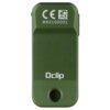 Zielony produkt z widocznym napisem "Oclip" na dole oraz oznaczeniami "CE" i "N82100001" na górze. Produkt ma prostokątny kształt z zaokrąglonymi rogami i otworem na dole.