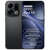 Smartfon OPPO Find X9 5G z czarną obudową, wyświetla na ekranie informacje: "OPPO AI Phone OPPO Find X9, Aparat 50 MP Hasselblad, 120x Teleskopowy Zoom, Flagowy procesor MediaTek Dimensity 9500, Wideo 4K Dolby Vision 120 FPS, Potężna bateria 7025 mAh".