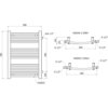 Schemat techniczny grzejnika łazienkowego o wymiarach 700 x 500 mm, z oznaczeniami: "2xG 1/2", "13xØ22", "G 1/2", "450", "102", "52", oraz opisami "WIDOK Z GÓRY" i "WIDOK Z DOŁU". Grzejnik przedstawiony jest z przodu oraz z góry i z dołu, z zaznaczonymi wymiarami i przyłączami.