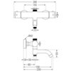 Schemat techniczny przedstawia termostatyczną baterię wannowo-prysznicową z oznaczeniami wymiarów: 280 mm, 150 mm, 40 mm, 23 mm, Ø60, 18 mm, 50 mm, 80 mm, 190 mm, 200 mm, 55 mm oraz gwintami G3/4 i G1/2. Produkt to "Mexen Kai termostatyczna bateria wannowo-prysznicowa, grafit - 77900-66".