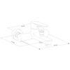 Na ilustracji widoczny jest schemat baterii wannowej z wymiarami: 150 mm, 172 mm i 184 mm. Bateria ma prosty, nowoczesny design z jednym uchwytem i przełącznikiem.