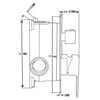Schemat techniczny przedstawia wymiary baterii wannowej podtynkowej, z oznaczeniami: 105 mm, 157 mm, 170 mm, 46-83 mm oraz 3 mm. Produkt to "Mexen Uno bateria wannowa podtynkowa, złota - 71435-50".