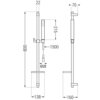 Schemat techniczny przedstawia zestaw wannowy Mexen Aries DQ77 w kolorze czarnym, z oznaczeniami wymiarów: 800 mm, 22 mm, 70 mm, 215 mm, 1500 mm, 138 mm, 160 mm oraz złącze G1/2.