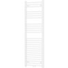 Biały grzejnik łazienkowy o prostokątnym kształcie, zbudowany z poziomych, równomiernie rozmieszczonych rurek. Produkt ma wymiary 1450 x 500 mm i moc 721 W.