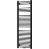 Czarny grzejnik łazienkowy o wymiarach 1700 x 600 mm z poziomymi, równomiernie rozmieszczonymi rurkami. Produkt ma moc 991 W i jest oznaczony jako "Mexen Pluton".