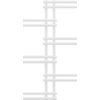 Biały, dekoracyjny grzejnik łazienkowy o wymiarach 1005 x 550 mm z widocznymi poziomymi i pionowymi rurkami tworzącymi geometryczny wzór. Produkt ma moc 339 W i oznaczenie W115-1005-550-00-20.
