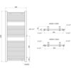 Schemat techniczny przedstawia grzejnik łazienkowy o wymiarach 1200 x 500 mm z oznaczeniami przyłączy G 1/2" oraz wymiarami 450 mm i 90 mm. Widoczne są także opisy "WIDOK Z GÓRY" i "WIDOK Z DOŁU" oraz oznaczenie 25xØ22.