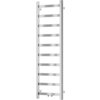 Chromowany grzejnik łazienkowy o wymiarach 1200 x 400 mm z prostymi, poziomymi rurkami. Produkt ma elegancki, nowoczesny wygląd i jest oznaczony jako model W126-1200-400-00-01.
