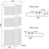 Schemat techniczny przedstawia grzejnik łazienkowy o wymiarach 1300 x 550 mm z oznaczeniami "WIDOK Z GÓRY" i "WIDOK Z DOŁU". Widoczne są wymiary: 350 mm, 15xØ19, 80 mm, 140 mm, 174 mm oraz złącza G1/2".