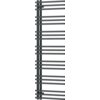 Dekoracyjny grzejnik łazienkowy w kolorze antracytowym, o wymiarach 1400 x 500 mm, zbudowany z poziomych, równoległych rur. Produkt ma nowoczesny design i moc 532 W.