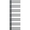 Dekoracyjny grzejnik łazienkowy w kolorze antracytowym, o wymiarach 1400 x 500 mm, składa się z poziomych, równomiernie rozmieszczonych rur. Produkt ma nowoczesny design i jest przeznaczony do montażu w łazience.