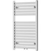 Na zdjęciu znajduje się chromowany grzejnik łazienkowy z poziomymi rurkami, model Mexen Hades o wymiarach 800 x 500 mm i mocy 305 W. Produkt ma prostokątny kształt z równomiernie rozmieszczonymi rurkami.