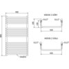 Schemat techniczny przedstawia grzejnik łazienkowy o wymiarach 860 x 450 mm z oznaczeniami przyłączy G1/2" oraz wymiarami 420 mm i 185 mm. Widoczne są napisy: "WIDOK Z GÓRY", "WIDOK Z DOŁU" oraz "16xØ22".