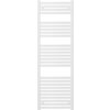 Biały grzejnik łazienkowy o prostokątnym kształcie, zbudowany z poziomych, równomiernie rozmieszczonych rurek. Produkt ma wymiary 1500 x 500 mm i moc 676 W.